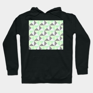 Mint Green Grey Geometric Triangles Hoodie